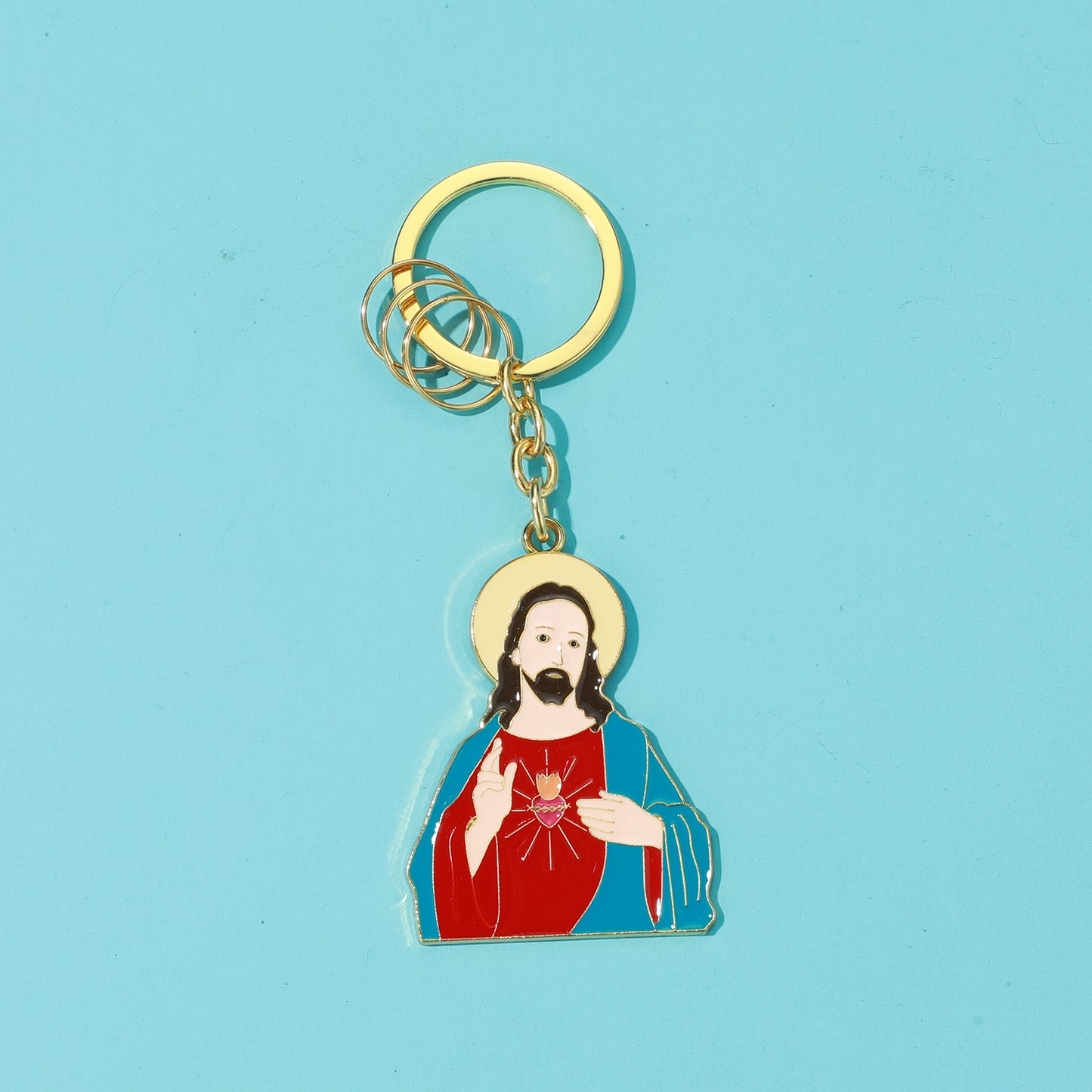 RichSteel Key Rings Jesus Key Chain in 18K Gold Plated