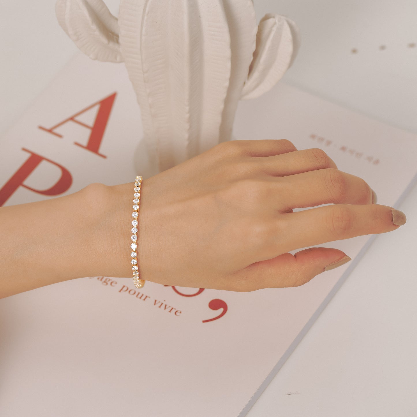 Richsteel Cubic Zirconia Tennis Bracelet