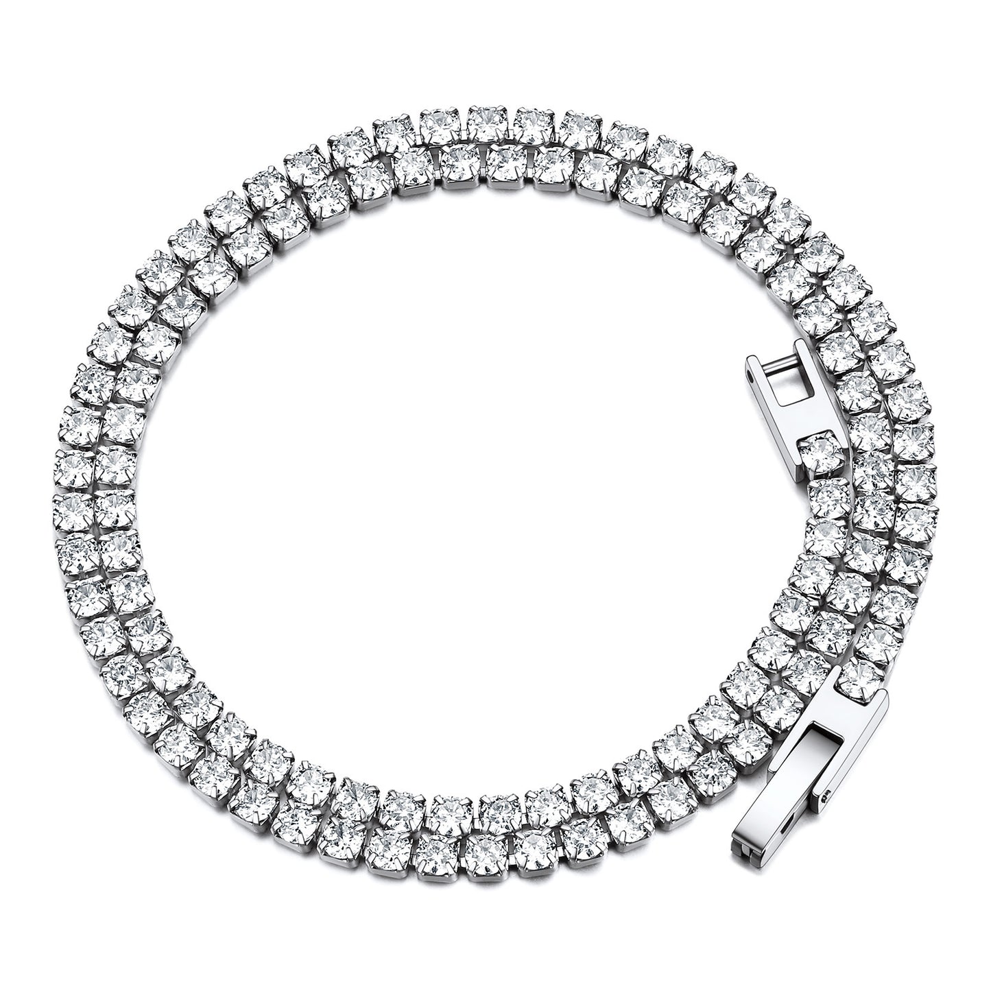 Richsteel 3mm Cubic Zirconia Tennis Chain Necklace