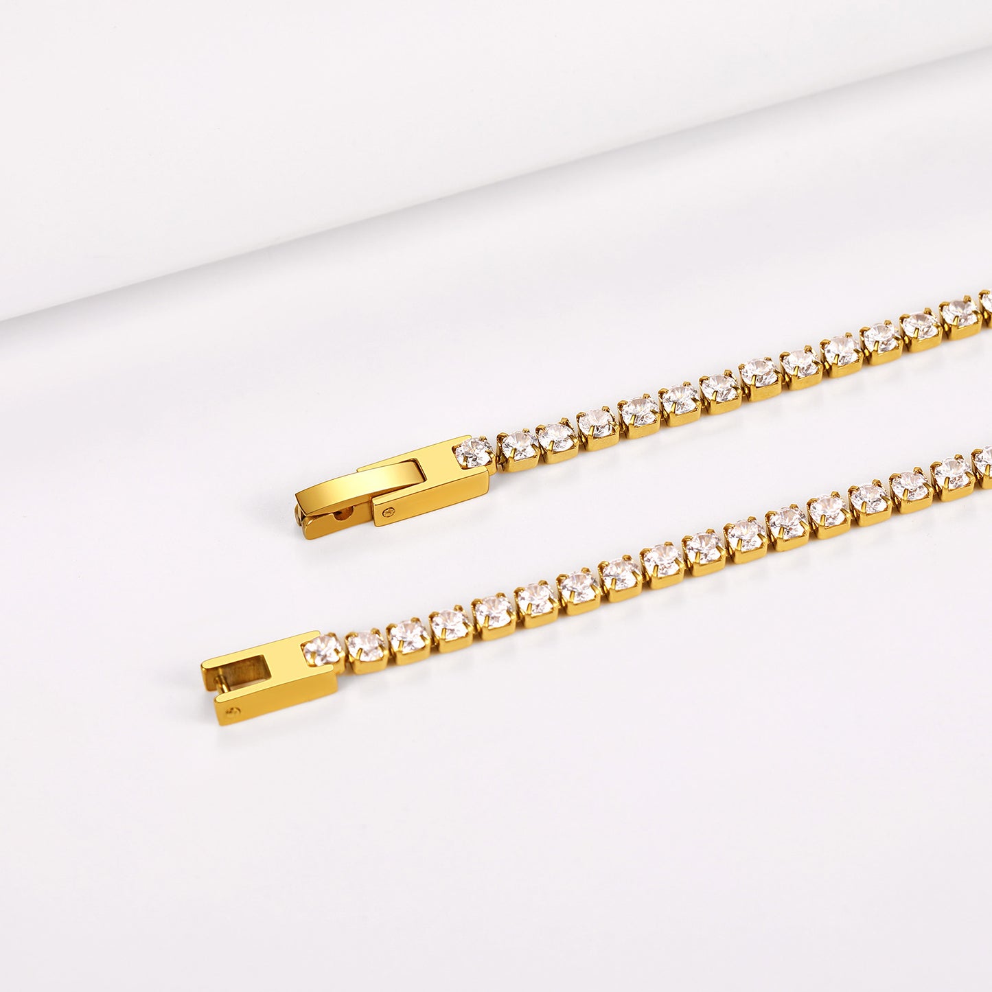 Richsteel 3mm Cubic Zirconia Tennis Chain Necklace