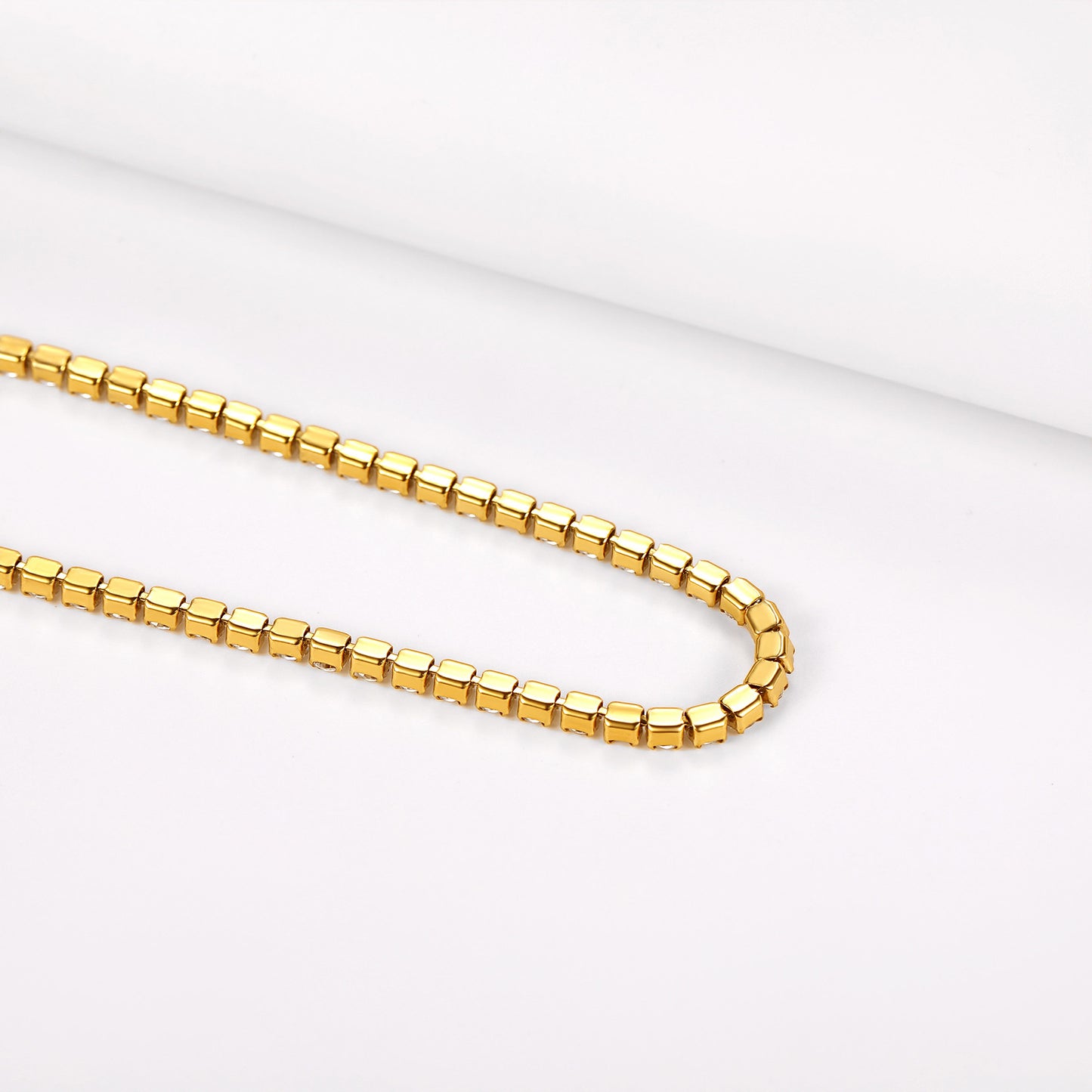 Richsteel 3mm Cubic Zirconia Tennis Chain Necklace