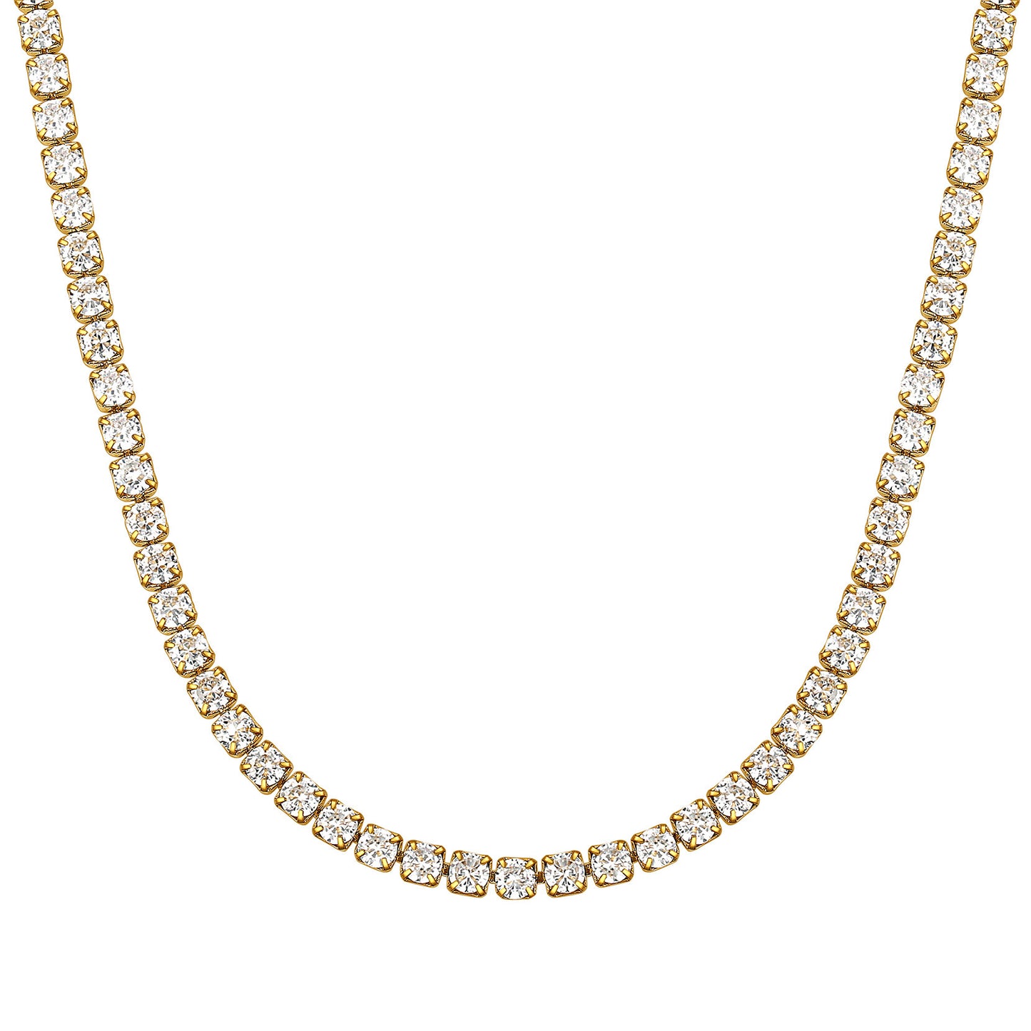 Richsteel 3mm Cubic Zirconia Tennis Chain Necklace