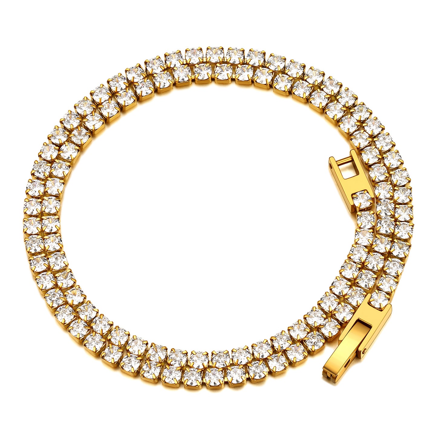 Richsteel 3mm Cubic Zirconia Tennis Chain Necklace