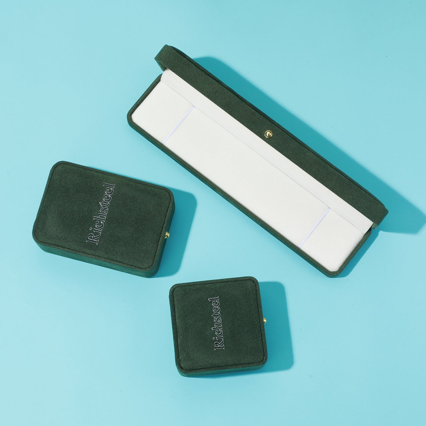 RichSteel Jewellery Cases with Dark Green Velvet