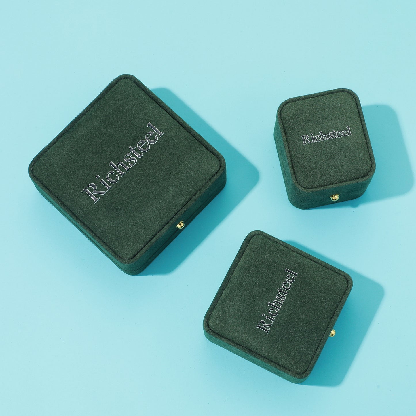 RichSteel Jewellery Cases with Dark Green Velvet
