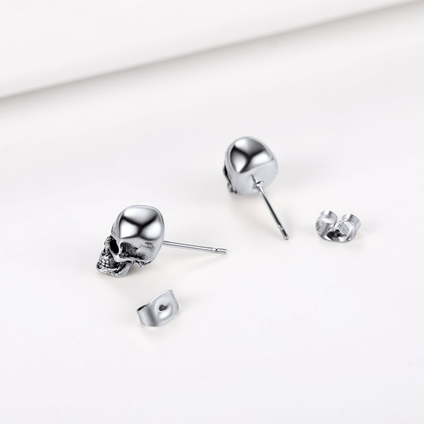 Richsteel Stainless Steel Skull Earrings