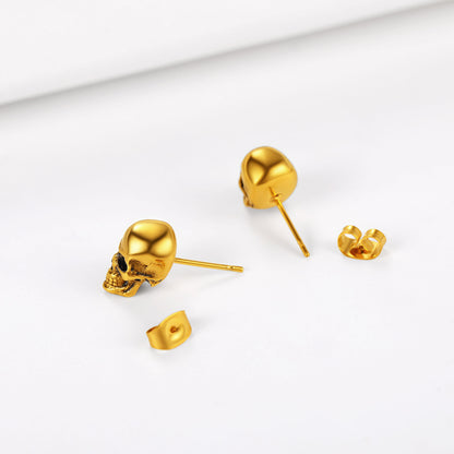 Richsteel Stainless Steel Skull Earrings