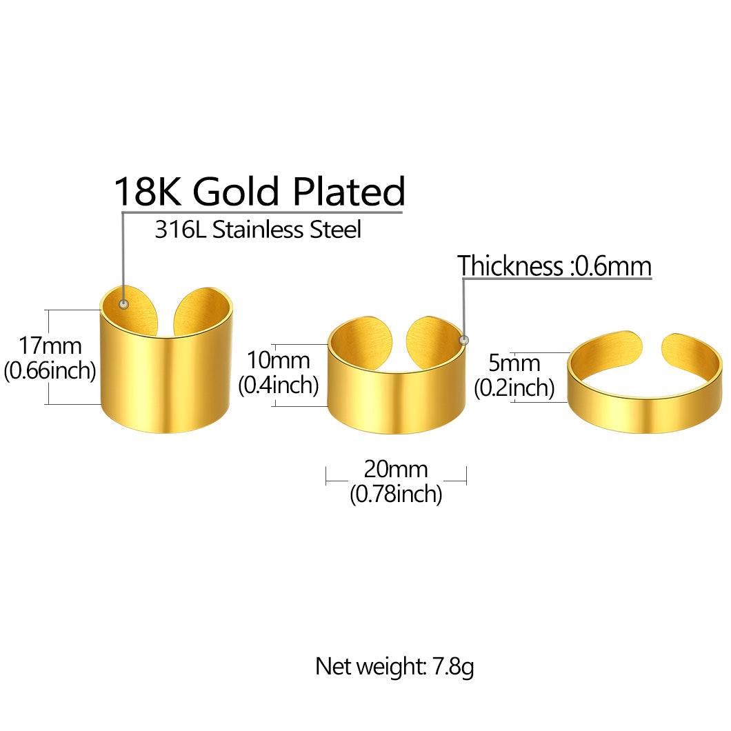 Richsteel Stainless Steel Open Band Ring