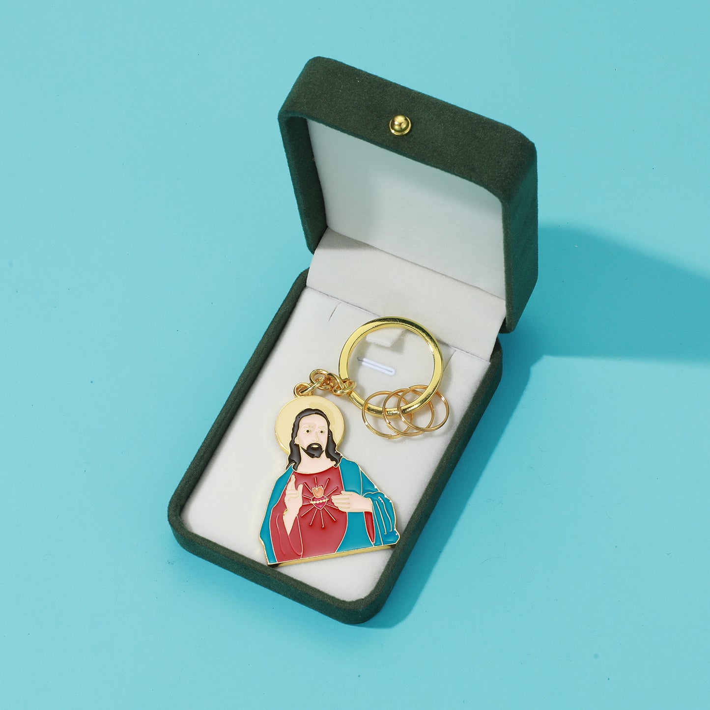 RichSteel Key Rings Jesus Key Chain in 18K Gold Plated