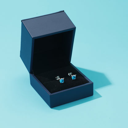 RichSteel Paste Jewellery Cute Cat Stud Earrings Birthstone in Sterling Silver