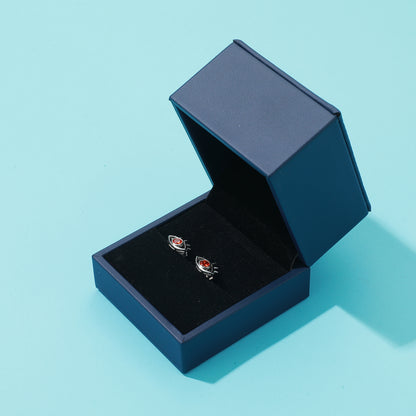 RichSteel Jewelry Evil Eye Stud Earrings with Birthstone in Sterling Silver