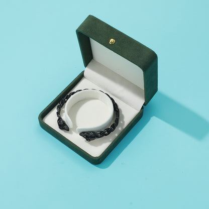 RichSteel Bracelets Adjustable Open Cuff Bangle Skull Cuff in Black Plated